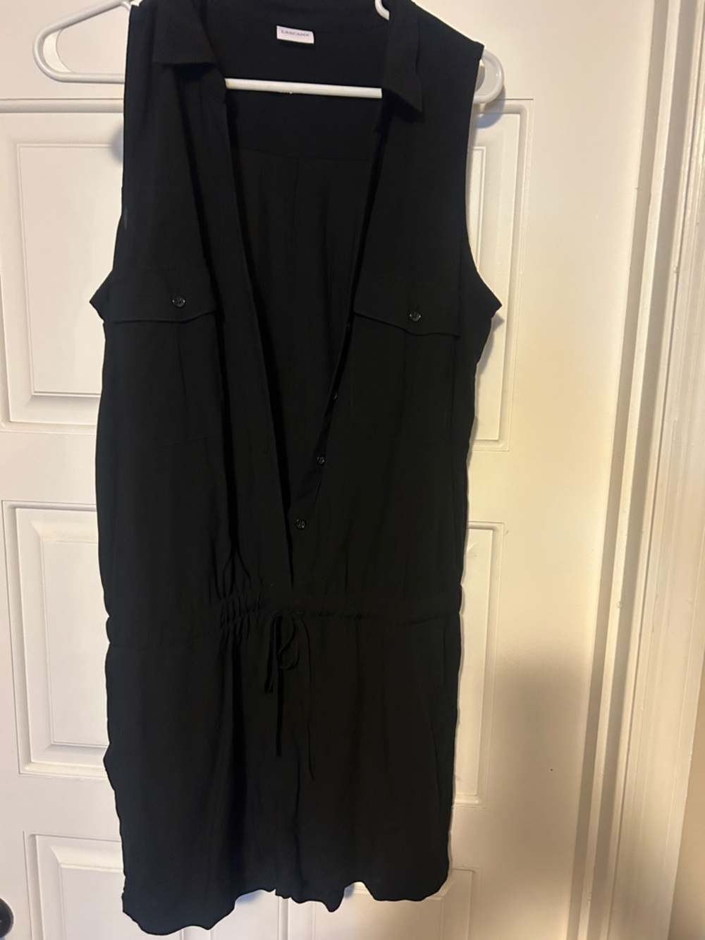 Sleeveless Black Drawstring Romper by Unknown Brand